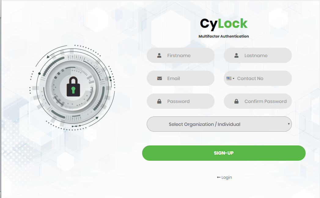 Signup page - CyLock