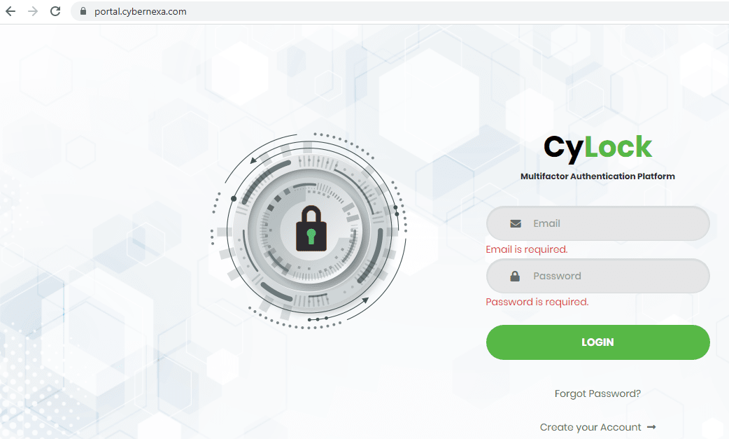 Login to CyLock MFA Platform